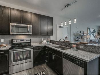 Sleek gray kitchen backsplash